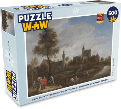 Puzzel Zicht op Het Sterckshof bij Antwerpen - schilderij van David Teniers - Legpuzzel - Puzzel 500 stukjes
