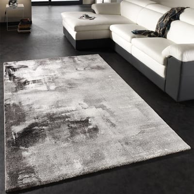 Paco Home Vloerkleed Modern Designervloerkleed Canvas-Look Grijs/Zwart/Wit Gemêleerd 120x170 cm