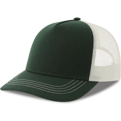 Atlantis Headwear Rapper Canvas Cap Recycled AT426 - BOTTLE GREEN/WHITE - One size