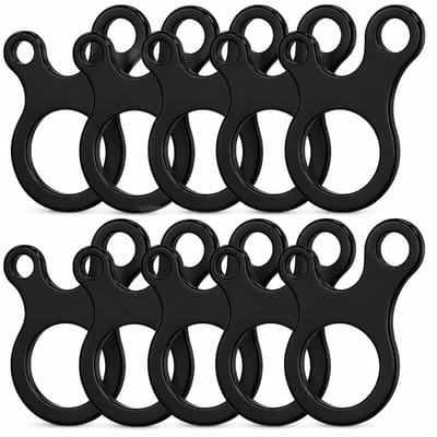 Zwarte tent spanner dames en heren 10 delige touw spanner set metalen driegatsspanners voor tentlijnen scheerlijnen kamperen wandelen tarp en outdoor activiteiten