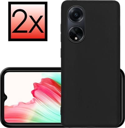 Hoesje - 2 Stuks - Geschikt voor OPPO A98 - Sterk & Shockproof - Case Siliconen - Back Cover - Telefoon Hoes - Zwart