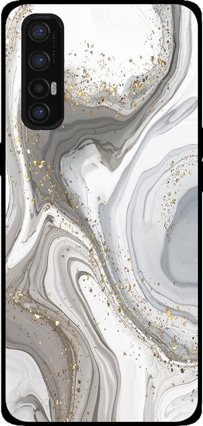 Smartphonica Telefoonhoesje Geschikt voor Oppo Find X2 Neo met marmer opdruk - TPU backcover case marble design - Zilver geschikt voor Oppo Find X2 Neo