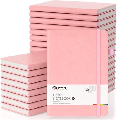 Lined Journal Set - Schrijfboekjes Notitieblokken - Dagelijks Schrijven - 100 GSM Dik Papier - A5 24 Stuks - Roze