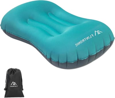 Ultralichte Opblaasbare Reis Kussen voor Neksteun, Ergonomisch Strandkussen met Opbergtas - Ideaal voor Kamperen, Strand en Reizen