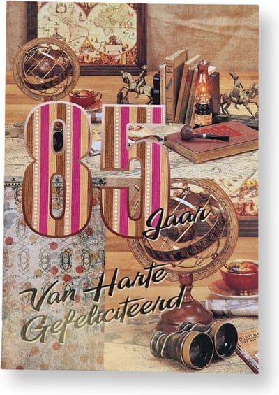 Cards & Crafts 85 Jaar - Leeftijd Verjaardagskaart Wenskaart - 12 x 17 cm - gevouwen kaart Inclusief envelop