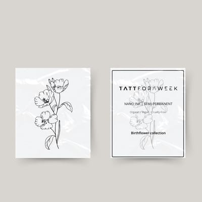 Tijdelijke tattoo birthflower augustus | Neptattoo volwassenen | Tijdelijke tattoo voor volwassenen | Temporary tattoo | Plaktattoos voor volwassenen | Neptattoos | Probeer zorgeloos een tattoo | tattforaweek