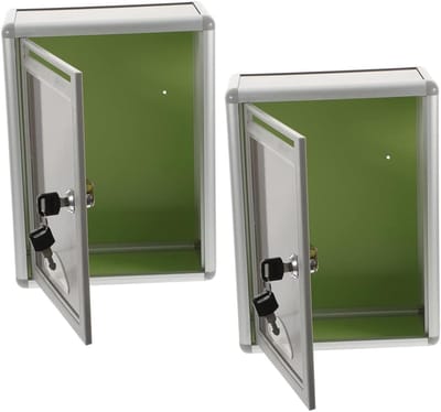 Brievenbus met slot - Donatiebox Kaartbox - Veilig brieven ontvangen - Met sleutel - 28.5x21.5x10.5 cm - Grijs