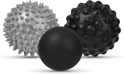 Set van 3 Fascia Massageballen, Kleine Stekelige Ballen voor Spierontspanning, Behandeling van Spanning in Rug, Nek en Voeten