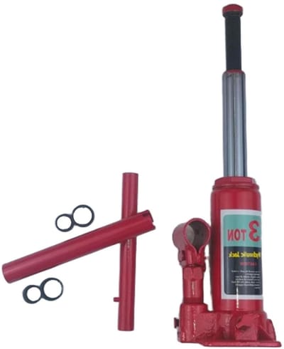 Hydraulische Flessenkrik - Autokrik - Voertuigonderhoud - 3 Ton Laadvermogen - 110 Mm Hefhoogte - Zwart