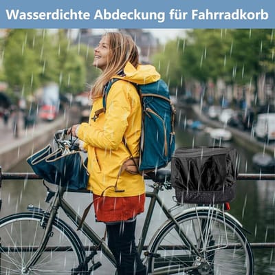 SnelShoppen - Dubbelzijdige Waterdichte Regenbescherming voor Fietsmand 70 x 80 cm - Universele Afdekking voor Fietsmanden en Fietsstoeltjes - Ideaal