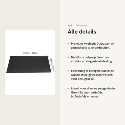 Dailygoods- Tafelkleed Vlekbestendig 3 Meter - Rechthoekig Tafelkleed - Afwasbaar Tafelkleed - Polyester Tafelkleed - Elegant Design - Geschikt voor Feesten - Tafelbedekking