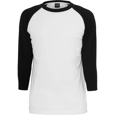 Urban Classics Contrast 3/4 Sleeve Raglan Tee Heren Shirt met lange mouwen - 4XL