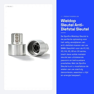 Dailygoods- Wielslot Sleutel - Stevig Metaal - Antidiefstal Sleutel - Verwijder Tool - Geschikt voor X1/X2/X3/X4/X5/X6/Z4 - Eenvoudige Installatie - Wielmoersleutel
