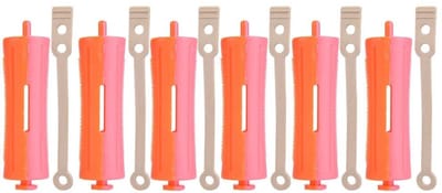 Dailygoods- Lockenwickler 8 Stuks - Haarkrulspelden met Elastiek - ABS/Hars - Diverse Maten - Geschikt voor Droog/Vochtig Haar - 9 x 2,4 cm