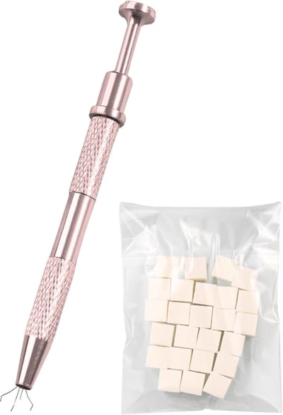 YUBBI Nagelspons Grijper - Gradient Ombre Nagelsponzen - Mini Sponges - Metalen Nail Art Tool - Inclusief 25 Sponsjes - Rose Gold