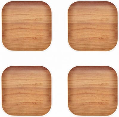 Zak!Designs Osmos Onderzetter - 10 x 10 x 1,1 cm - Set van 4 stuks - Beach/white