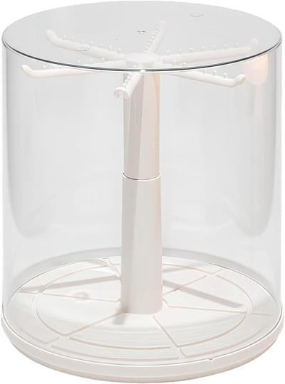 Poppenvitrine Opbergdoos - Hobby Display - Verzamelingen Tonen - Draaibaar Stofvrij - 24.5 cm Breed - Wit