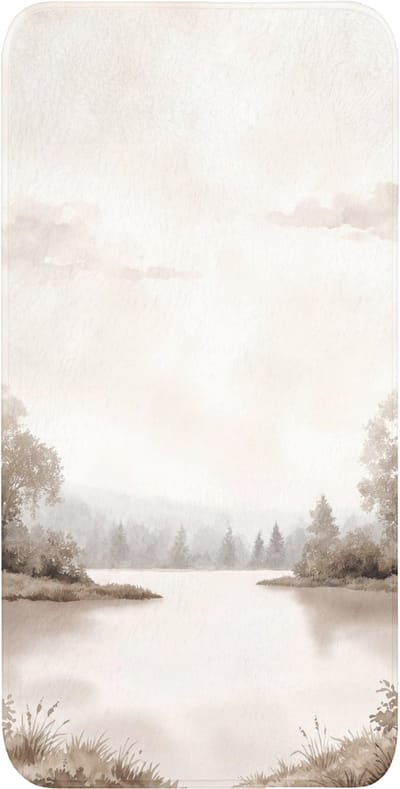 WC mat 60x120 cm - Antislip - Rivierlandschap - Minimalistisch - Aardetinten - Toiletmat - Vloermat - Douchemat - Toilet tapijt - Toiletmatten