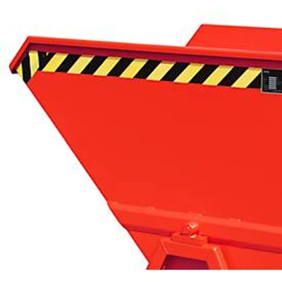 Snippergoot Bauer SKS 700, staal, rood, B 1345 x D 1200 x H 1275 mm, 700 l, tot 1000 kg, rollen, aftapkraan, handmatige kiepinrichting