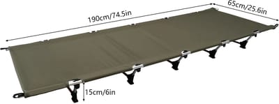 Cherrys Finds - Opvouwbaar Camping Slaapbed - Camping Bed - Veldbed - Stretcher - Campingbedje - 192x65x16cm - Lichtgewicht Outdoor Bed - Eenvoudig Op te Stellen voor Reizen - Wandelen - Thuis en Gastgebruik - Groen