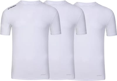 3-Pack Sondico compressie korte mouw sportshirt - heren - Wit - maat M