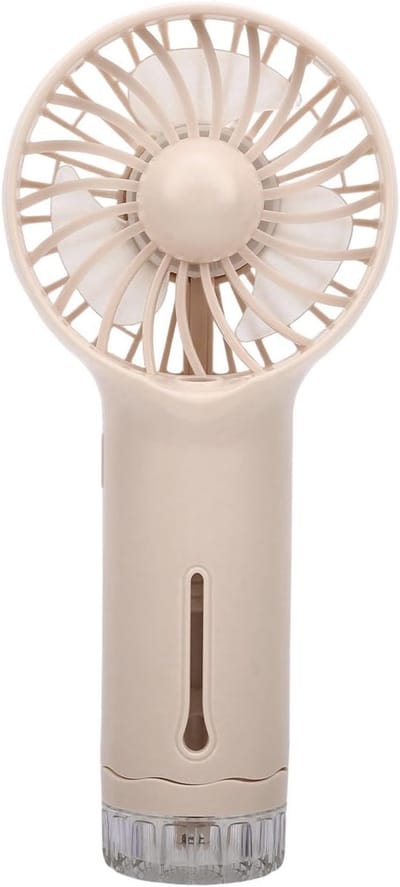 SnelShoppen - Denash Handventilator USB-oplaadbare Mistsproeiventilator Kleine Koelventilator voor Desktop Buitenreizen Draagbare Ventilator met Lucht