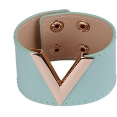 Retro Europa En De Grote Leren Armband Eenvoudige All-Match Ol V Woord Brede Armband Voor Vrouwen Nieuwe Hand Sieraden Bijoux 21cm brown