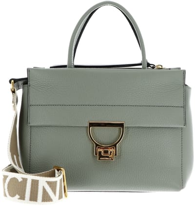 COCCINELLE Leren handtas schoudertas Arlettis Signature Handbag Grained Leather Greenery mintgroen