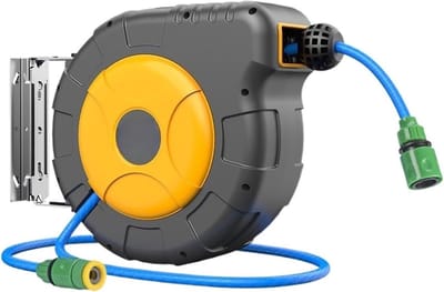 Intrekbare Tuinslanghaspel - Wandslanghouder Slangoprolsysteem - Tuin Besproeien - Automatische Oprolfunctie - 10 meter - Wit