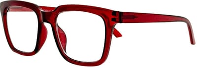 Noci Eyewear KCI033 leesbril Rose +1.00 Groot vierkant montuur - Kersenrood