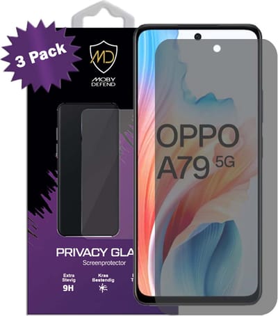 3-Pack MobyDefend Screenprotectors - Geschikt voor Oppo A79 - HD Privacy Glass Screensavers