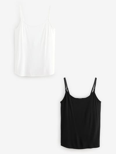 Next - Dames - Maternity Nursing Vests 2 Pack - Zwart