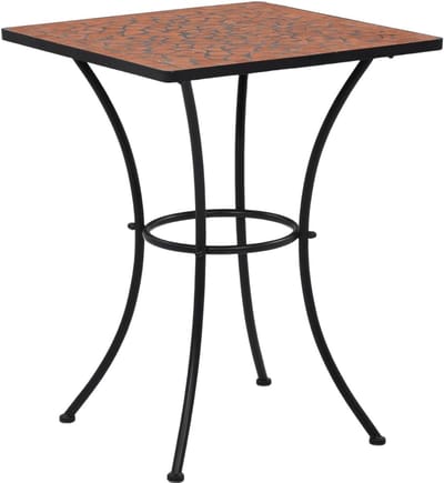 Bistrotafel Mozaïek - Terracotta Tafel - Balkon Gebruik - Keramisch Tafelblad - 60 cm - Terracotta
