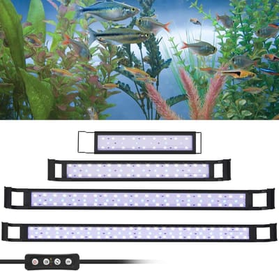 Aquarium lamp LED 20W voor zoetwateraquaria – Verstelbare 72.5-90CM aquariumverlichting met blauw en wit licht