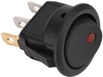 Allecto - Ronde Schakelaar - Tuimelschakelaar Auto - LED-verlichting - 12V - Aan/Uit Switch - Geschikt voor Auto's en Bootlichten