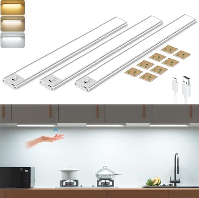 Draadloze LED Keukenlamp 30 cm - 56 LEDs - 3 Kleuren Dimbaar - Oplaadbaar Onderkastlampje