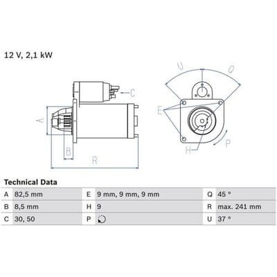 Startmotor BOSCH 0 986 018 900