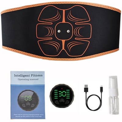 Slimme Buikspier Trainingsriem voor Taille Training Fitness Massage Afslanken Lichaam Buikspier Trainer Massager black