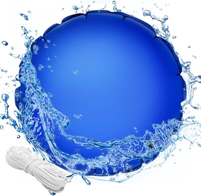 Winterafdekking voor Zwembad met Diameter van 2 m, Inclusief Bevestigingskoord en Reparatieset, Duurzaam PVC en Blauw Ontwerp voor Bescherming tegen Vuil en Vorst