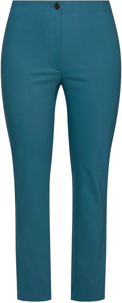 Ulla Popken - Dames - Bengaline broek Sienna smalle pijpen stretch - Diepgroen - Maat 42