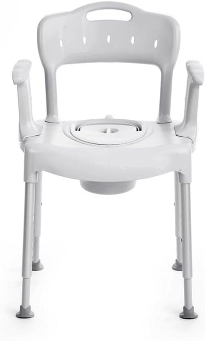 Commode Stoel - Zitondersteuning - Thuiszorg Hulpmiddel - 3-in-1 Functionaliteit - In Hoogte Verstelbaar - Wit