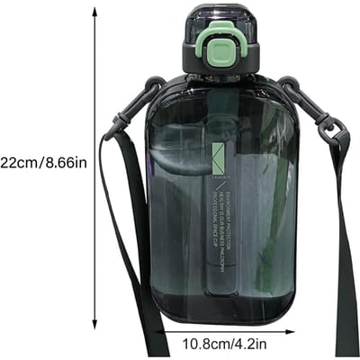 Platte waterfles voor buitensporten, 750 ml, grote inhoud, drinkbeker voor op kantoor met weegschaal Type 1