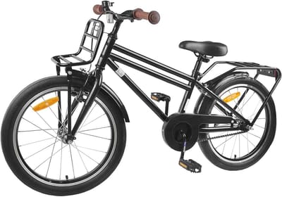 Kinderfiets - Jongensfiets Meisjesfiets - Fietstraining Kind - Stalen Vork Spatbord - 22 inch - Zwart