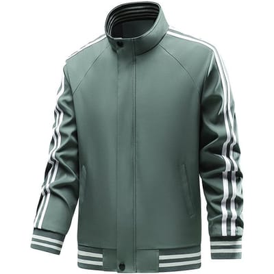 Nieuwe Herfst Mode Casual Sportjack Heren Opstaande Kraag Drie Strepen Vest Trendy Jas M gray