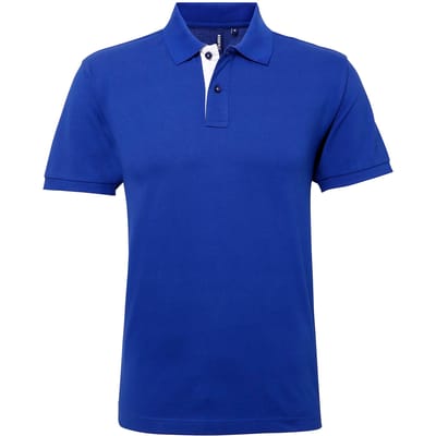 Asquith & Fox Heren Klassieke Pasvorm Contrast Poloshirt (Koninklijk / Wit)