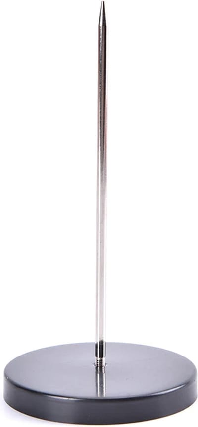 Luxe stalen bonnenprikker - Metaal - Bonnenhouder - Zwart - 12 cm - Bonnetjes prikker - Papier prikker - Prikstok