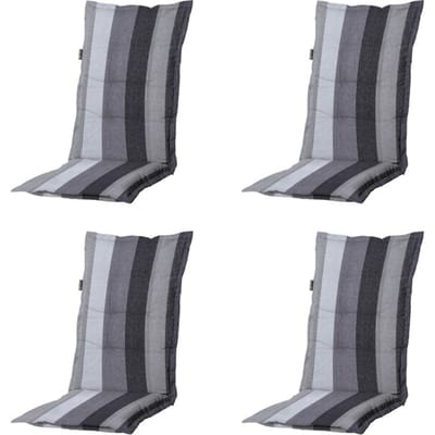 Madison - Tuinstoelkussen Hoge Rug Victoria grey - Ca. 123x50 cm - Set van 4