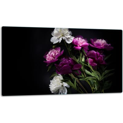 TMK ArtDeko - Snijplank - Glas - 52x30cm - Kleurrijk Bloemenontwerp