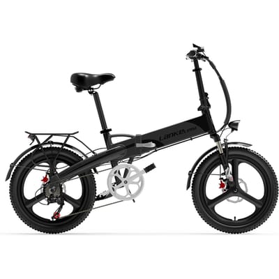 LANKELEISI G660 Moteur 500W Batterie 48V12.8AH Vélo Électrique Pliant Ville 48V 500W 12.8Ah gris/noir