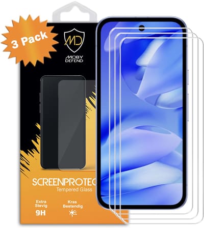 3-Pack MobyDefend Screenprotectors - Geschikt voor Google Pixel 9a - Case-Friendly Screensavers - Gehard Glas
